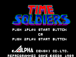 Time Soldiers title screen for Sega Master System